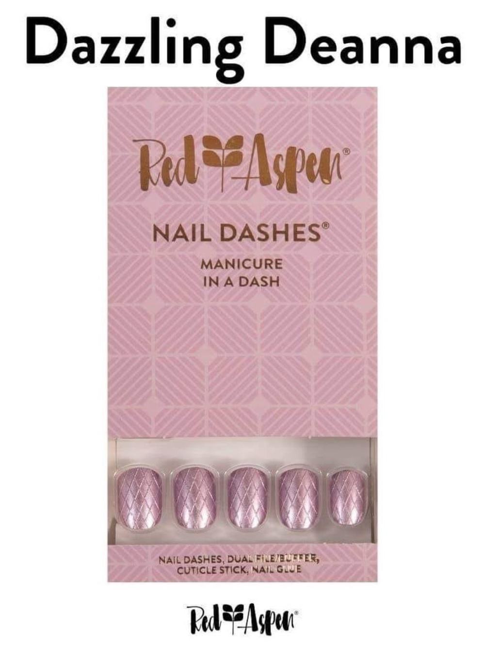NIB Red Aspen Dazzling Deanna Press-On Nail Dashes